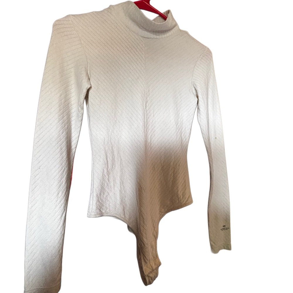 Alexander Wang White Turtleneck Long Sleeve Bodysuit